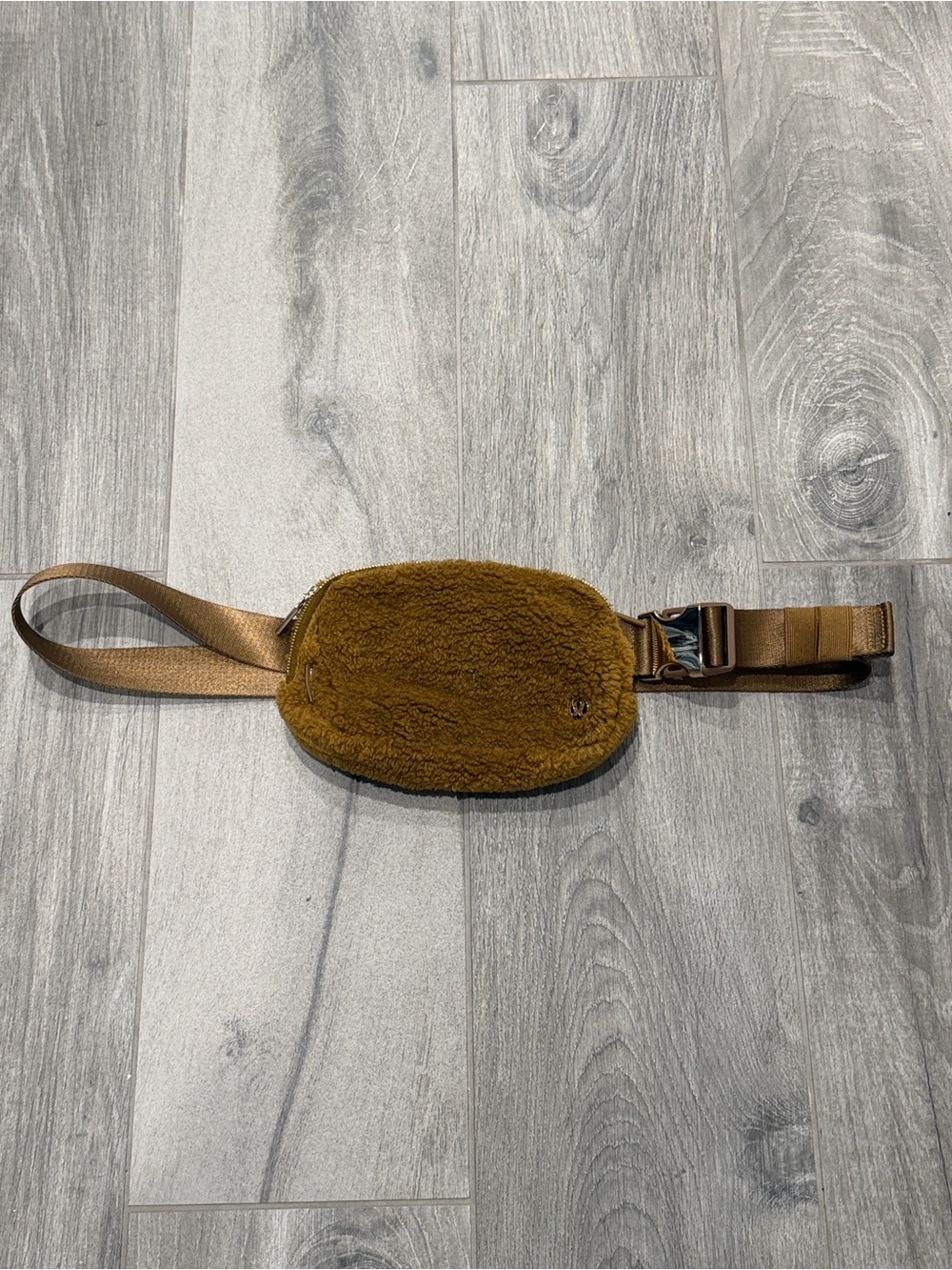Like new Lululemon Faux Shearling Belt Bag - Brown